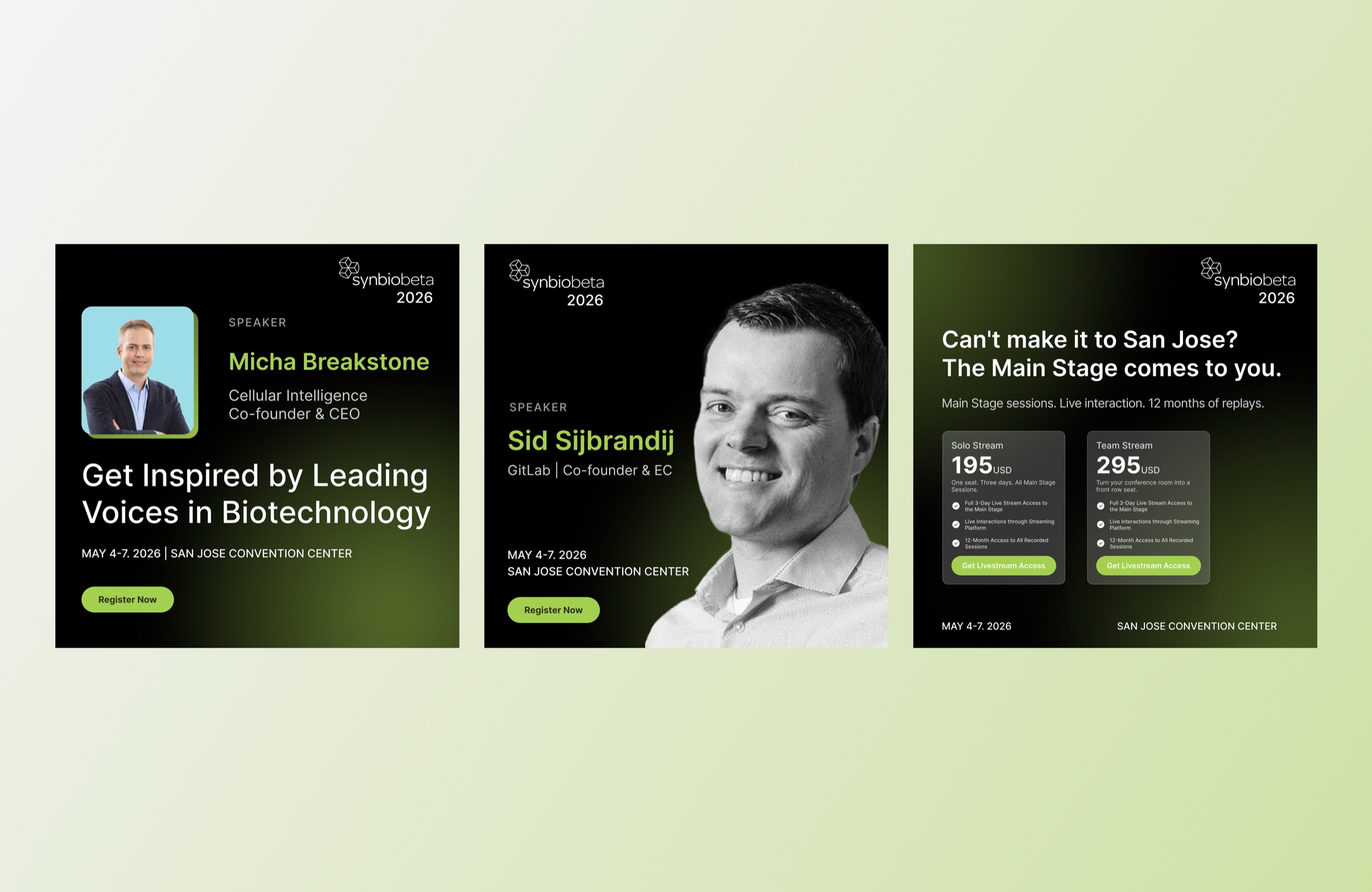 SynBioBeta ad creative — set 3